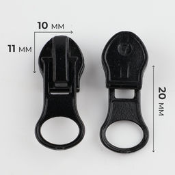 Цена за 3 шт. Бегунок для молнии «Спираль», №7, 10 шт., чёрный