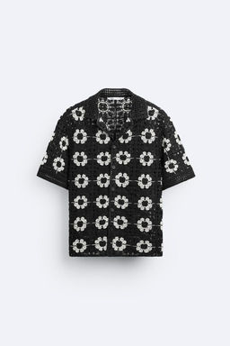 GEOMETRIC CROCHET SHIRT - Zara фото 6