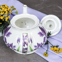 Чайник заварочный 800 мл / GF3-TP /уп 18/ костяной Ирисы - Галеонтрейд фото 3