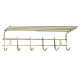 Вешалка для одежды 6 крючков с полкой метал. (хром)