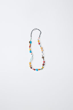 COLLAR CORD?N ABALORIOS LOGO / Multicolor