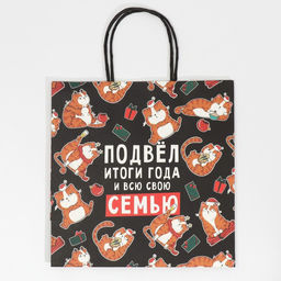 Пакет подарочный Итоги года, 22 22 11 см - Дарите счастье фото 5