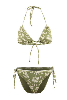 Cicek Desenli Ucgen Kapl? Nak?s Ve Charm Aksesuarl? Normal Bel Regular Bikini Tak?m? TBESS26BT00067