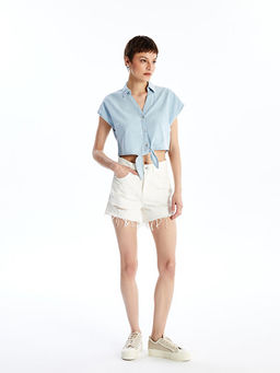 Standart Fit Y?rt?k Detayl? Kad?n Jean ?ort