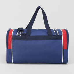 Сумка спортивная, 3 отдела на молниях, наружный карман, длинный ремень, средний размер, цвет синий/красный