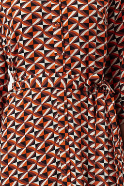 Cok Renkli Geometrik Desenli Dokuma Gomlek Elbise TWOSS24EL01113 - Trendyolmilla фото 3