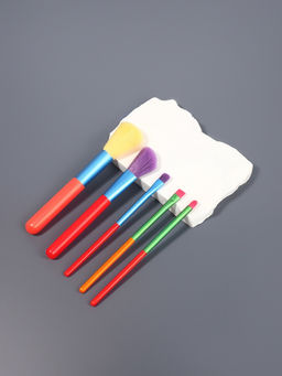 Цена за 2 шт. Набор кистей для макияжа COLOR POWER, 5 шт., разноцветные