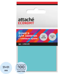 Стикеры Attache Economy с клеев.краем 51x51мм 100 листов неоновый синий  фото 2