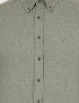 Светло-зеленая приталенная рубашка с длинным рукавом - Cacharel фото 6