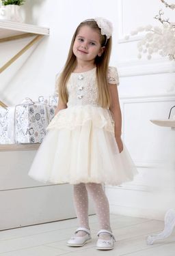 платье для девочки Л 18-15 Эмилия белый горох