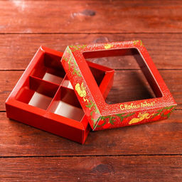 Цена за 5 шт. Коробка для конфет 4 шт. «Ангелок на Новый год» кондитерская упаковка, 12.5×12.5×3.5 см