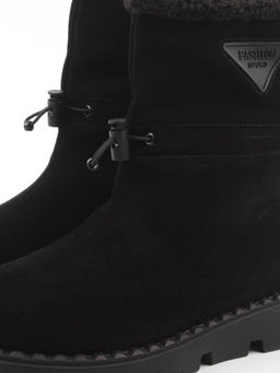 04-PAL273-1Z BLACK Ботинки зимние женские (натуральная замша, 100% шерсть)
