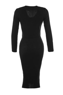 TRENDYOLMILLA Pembe Vucuda Oturan Midi Triko H?rka Elbise Tak?m TWOSS21EL0208 фото 18