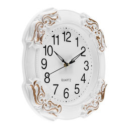 Часы настенные интерьерные "Прага", d-30 см, белые
