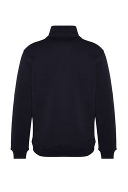 Lacivert Regular/Normal Kesim Dik Yaka Fermuarl? Pamuklu Basic Ici Polarl? Sweatshirt TMNAW24SW00041