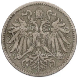 Монета 10 геллеров 1893 года Австрия