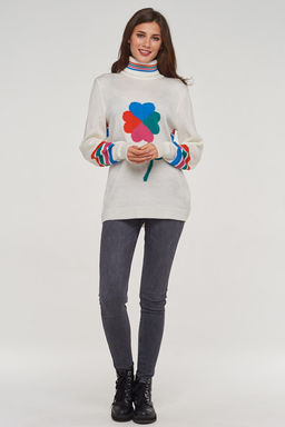 Свитер женский молоко/зеленый лес/бутон розы/оранжевая осень/звездный BE YOU