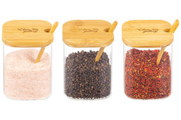 Набор банок для специй Elan Gallery Crystal Glass 3 шт 450 мл с ложкой фото 21