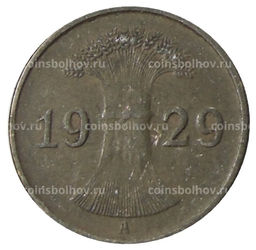 Монета 1 рейхспфенниг 1929 года A Германия