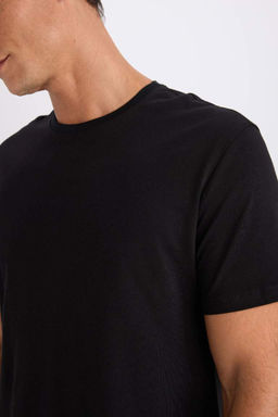 Новая базовая простая футболка с короткими рукавами и круглым вырезом стандартного кроя - Defacto фото 5