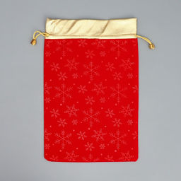 Цена за 5 шт. Мешочек подарочный замша Поздравляю от души, снежинки, тиснение, 20 х 30 см +/- 1.5 см - Дарите счастье фото 6