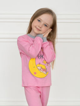 Пижама детская розовая принт девочка