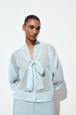SEMI-SHEER KNITTED BLOUSE - Zara фото 10