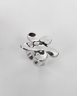 Кольцо с белым серебрением