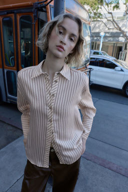 STRIPED SHIRT WITH WIDE CUFFS - Zara фото 15