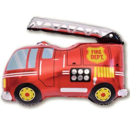 Цена за 4 шт. Шар фольгированный "Пожарная машина" 80*87 см