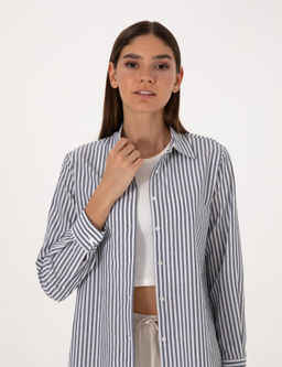 Lacivert Comfort Fit Uzun Kollu G_mlek - Pierre cardin фото 2