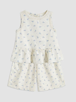 ?i?ekli K?z Bebek Bluz ve Pantolon