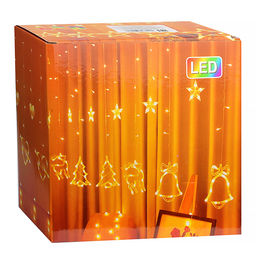 Электрогирлянда-занавес "Звёзды" (6 больших и 6 маленьких пластиковых звёзд), теплый