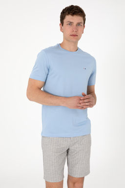 Erkek Regular Fit Bisiklet Yaka A__k Mavi Basic Ti__rt Sepette S_rpriz _ndirim - U.s. polo assn фото 3