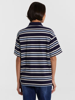 Поло женское синее в полоску