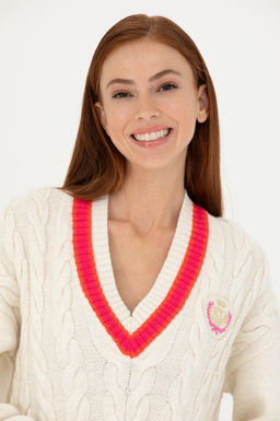 Женский кремовый свитер - U.s. polo assn фото 16