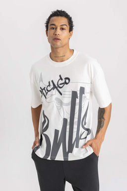 DeFactoFit Футболка Oversize с круглым вырезом и короткими рукавами NBA Chicago Bulls
