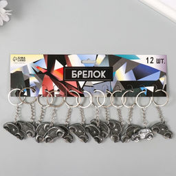 Цена за 12 шт. Брелок для ключей на кольце «Автомобиль», колёса крутятся, металл, 2.6×4.1 см