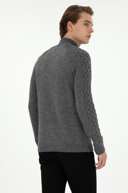 Мужской серый меланжевый трикотажный кардиган Неожиданная скидка в корзине - U.s. polo assn фото 5