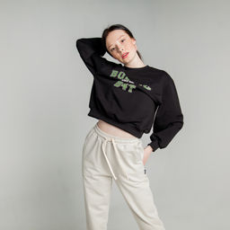 Свитшот укороченный УГОЛЬ подростковый