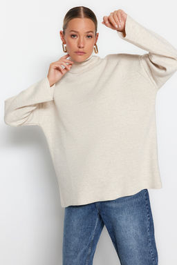 Ekru Genis Kal?p Basic Triko Kazak TWOAW23KZ00206 - Trendyolmilla фото 21