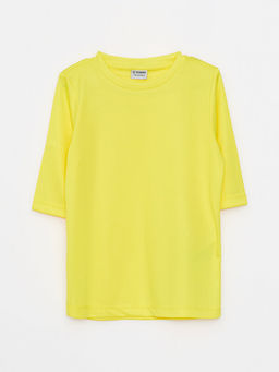 Bisiklet Yaka Basic K?sa Kollu Erkek ?ocuk Y?zme Giyim ?st