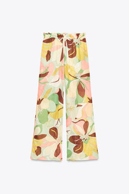 ZW COLLECTION RAMIE FLORAL PRINT TROUSERS - Zara фото 8