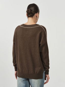 Джемпер из пуха яка 02056 коричневый