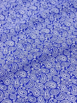 Бязь Белые огурчики на васильковом, ш.1.5м, хлопок-100 %, 120гр/м.кв