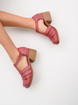 Босоножки 5036.23663bе.Вакса красный+коричневый