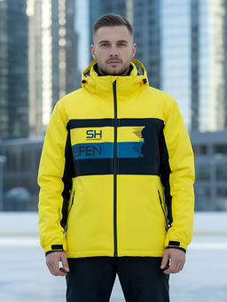 Горнолыжный костюм мужской зимний желтого цвета 370J - Mtforce фото 38