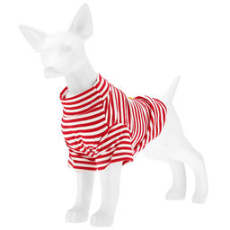 Пэт тойс (Pet toys) Одежда для собаки Тельняшка с принтом, р-р L, длина спинки 30см/обхват груди 44см/обхват шеи 30см, цвет-красно-белый, 100% полиэстер (Китай) - Домашняя мода фото 4