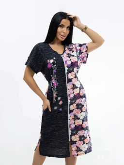 Халат женский, цвет розовый сиреневый синий