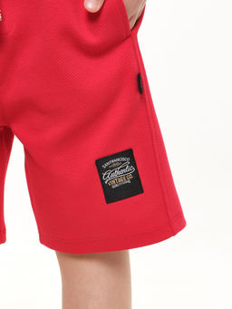 Шорты для мальчика свободного кроя 22-7636 красный - Mini maxi фото 4